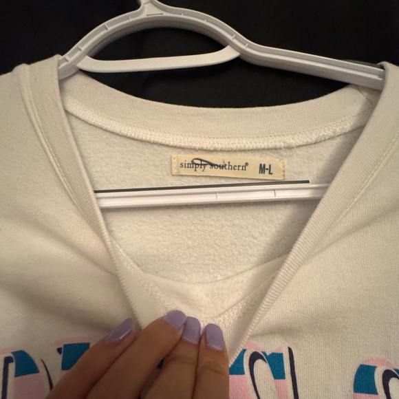 Simply Southern Cream and Pink Après-Ski Sweater - Picture 3 of 3